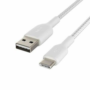 Belkin BOOST CHARGE USB-A to USB-C Cable, Braided - 3M - White kép