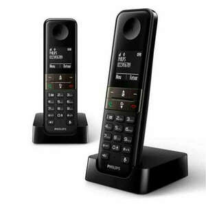 Vezeték Nélküli Telefon Philips D4702B/34 Duo 1, 8" DECT (2 pcs) kép