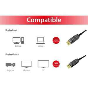 Equip Kábel, 119443 (Aktív, DisplayPort 1.4, apa/apa, 8K/60Hz, HD... kép