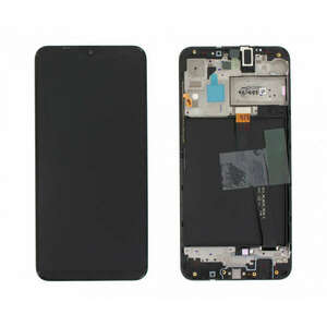 Samsung A105 Galaxy A10 fekete gyári LCD kijelző érintővel és kerettel kép