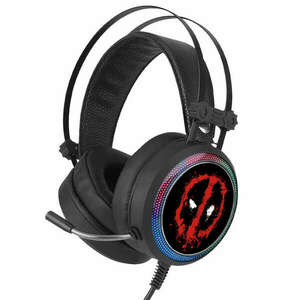Marvel fejhallgató - Deadpool 001 USB-s gamer fejhallgató RGB szí... kép