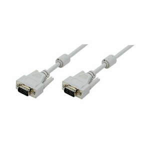 Logilink VGA kábel, HD15/M - HD15/M, 1080p, 2x ferrit, szürke, 5 m kép