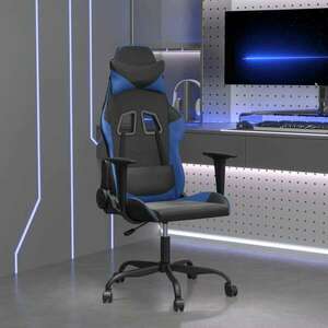 vidaXL műbőr Gamer szék - fekete-kék kép