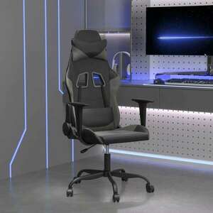 fekete és szürke műbőr gamer szék kép