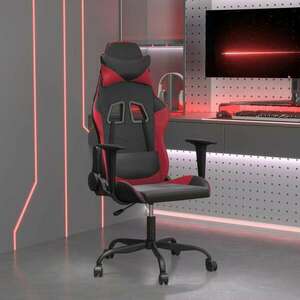 fekete és bordó műbőr gamer szék kép