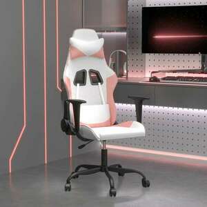 vidaXL Gamer szék - fehér-rózsaszín kép
