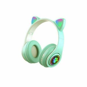 Cicafüles vezeték nélküli fejhallgató – zöld kép