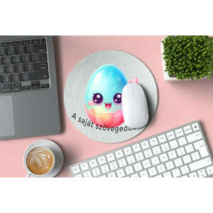 Nevető rózsaszin kék húsvéti tojás - Egyedi Egérpad kép