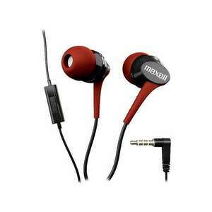 MAXELL Fülhallgató, mikrofonnal, MAXELL "Fusion+", piros-fekete kép