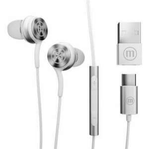 MAXELL Fülhallgató, mikrofonnal, USB-C, MAXELL "XC1", fehér kép