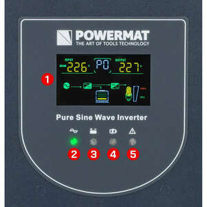 Tápegység UPS PM-UPS-3000MP, LCD kijelző, 3000 VA, 2400 W, Powerm... kép