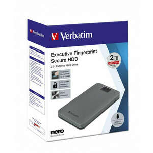 Verbatim 2TB 2, 5" USB3.2 Executive Fingerprint Secure Grey kép