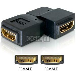 Delock adapter HDMI anya > HDMI anya 90 balra kép