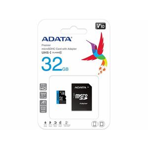 ADATA MicroSDHC 32GB Memóriakártya + Adapter (AUSDH32GUICL10A1-RA1) kép