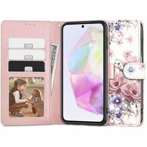 Tech-Protect Wallet könyv tok Samsung Galaxy A35 5G, blossom flower kép
