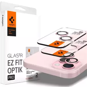 TEMPERED KIJELZŐVÉDŐ FÓLIA Spigen Glass tR EZ Fit Optik Pro 2 Pack, pink - iPhone 15/15 Plus/14/14 Plus (AGL07167) kép