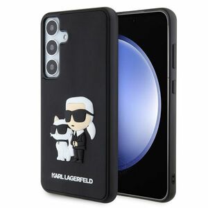 Karl Lagerfeld 3D Rubber Karl and Choupette hátlapi tok Samsung Galaxy S24 Plus számára, fekete kép