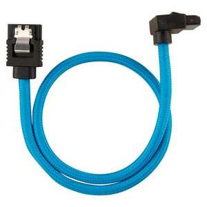 CORSAIR Premium sleeved SATA cable with 90° connector 2-pack - Blue (CC-8900285) kép