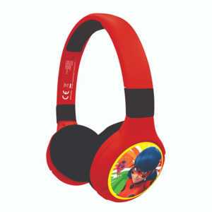Lexibook Miraculous Wireless / Vezetékes Gyermek Headset - Piros kép
