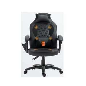 gamer szék, fűtési funkció, állítható magasságú, öko bőr/fém, 68... kép