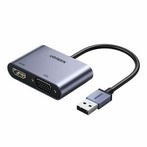 UGREEN CM449 USB-A 3.0 - HDMI/VGA adapter (szürke) kép