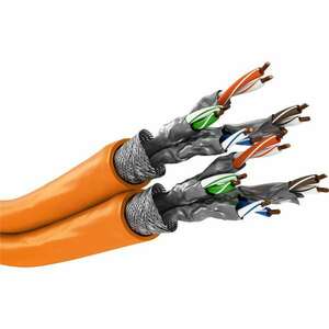 Goobay S/FTP CAT7a Duplex installációs kábel 100m - Narancssárga... kép