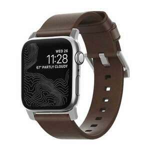 Nomad Leather Strap Apple Watch Bőr szíj 49/45/44/42mm - Barna/Ezüst (NM1A4RSM00) kép