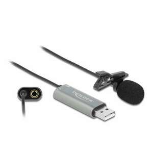 Delock Tie Lavalier mindenirányú csiptetős USB mikrofon (66638) (delock66638) kép