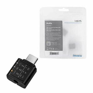 Logilink USB 3.2 audioadapter EQ-val, USB-C/M 3, 5 mm/F-ig, fekete kép