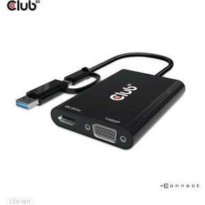 Club3D Adapter USB Typ C/A > HDMI / VGA St/Bu reta... kép
