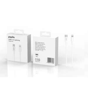Pepita iPhone Töltőkábel 20W USB-C/Lightning 1m - fehér kép