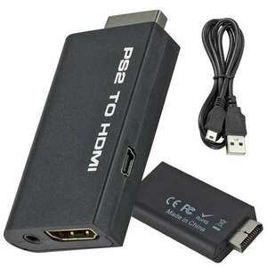 PS2 HDMI, USB, jack adapter, fekete, 7x3, 5 cm kép