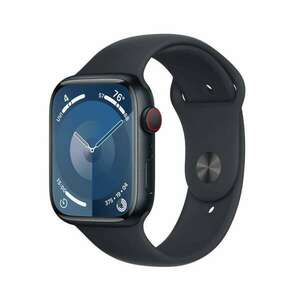 Apple Watch S9 Cellular 45mm Fekete Alu tok, Fekete sport szíj (AP... kép