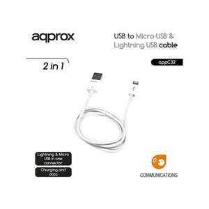 APPROX Kábel - USB to Micro USB & Lightning USB cable (Apple, iPh... kép