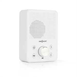 OneConcept Plug+Play FM, aljzatba szúrható rádió, FM tuner, USB, BT, fehér kép