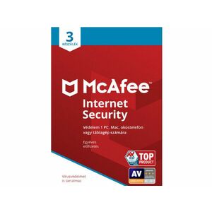 McAfee Internet Security Vírusirtó 3 Licenc 1 Év (MIS113NR3RAAD) ESD kép