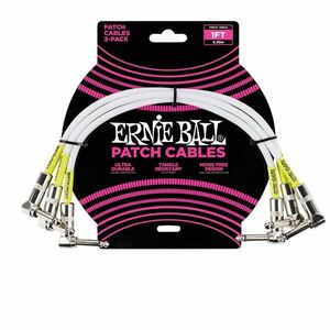 Ernie Ball 1' Patch Cable White - 3 Pack kép