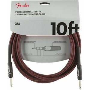 Fender Professional Series 10' Instrument Cable Red Tweed kép