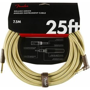 Fender Deluxe Series 25' Instrument Cable Tweed Angled kép