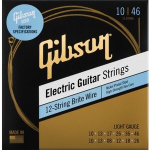 Gibson Brite Wire Electric Guitar Strings 12-String Light kép