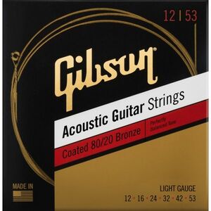 Gibson Coated 80/20 Bronze Acoustic Guitar Strings Light kép