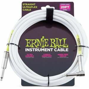 Ernie Ball P06047 Fehér 6 m Egyenes - Pipa kép