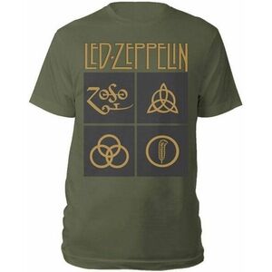 Led Zeppelin Ing Symbols & Squares Férfi Green L kép