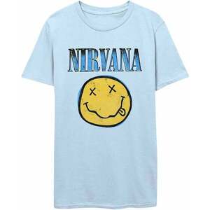 Nirvana Ing Xerox Smiley Blue Unisex Light Blue XL kép