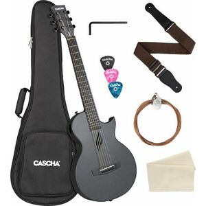 Cascha Carbon Fibre Acoustic Guitar Black Matte kép