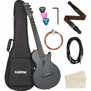 Cascha Carbon Fibre Electric Acoustic Guitar Black Matte kép
