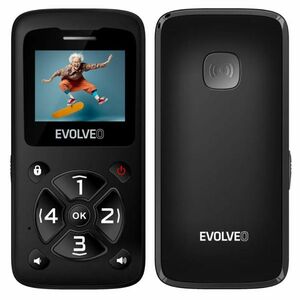EVOLVEO EasyPhone ID, mobiltelefon időseknek, fekete kép