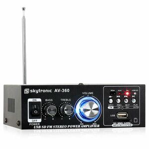 Skytronic AV-360 hi-fi sztereó erősítő, USB, SD, MP3, AUX, F kép