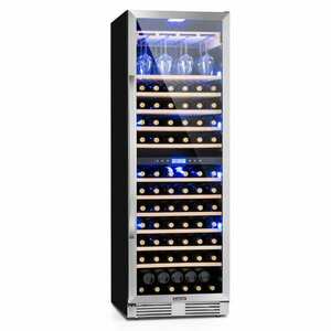 Klarstein Vinovilla Grande Duo, nagy kapacitású borhűtő, 425 liter, 165 palack, 3 színű LED világítás kép