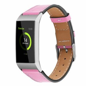 BStrap Leather Italy (Small) szíj Fitbit Charge 3 / 4, pink (SFI006C04) kép